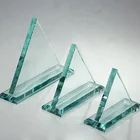 Wholesale Custom Sterling Glass Pyramid Award Triangle Crystal Art Trophy For Team leader