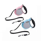 Hight quality products retractable leather dog and cats leash 3m up to 15kg