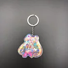 Custom anime transparent plastic charm clearly printed holographic acrylic keychain