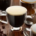 5OZ Transparent Insulated DOUBLE WALL GLASS CUPS Set of 2 Cups For Tea Coffee Latte cappuccino Cafe Espresso Iced Tea