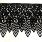 High quality black plume edge eyelash lace trim