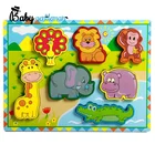 wholesale 3d wooden zoo animals toys for baby Z14198A