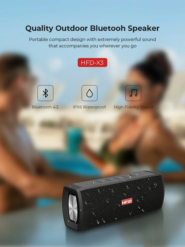 Newest 16W Waterproof Outdoor True Wireless Bluetooth Speaker - ANKUX.COM