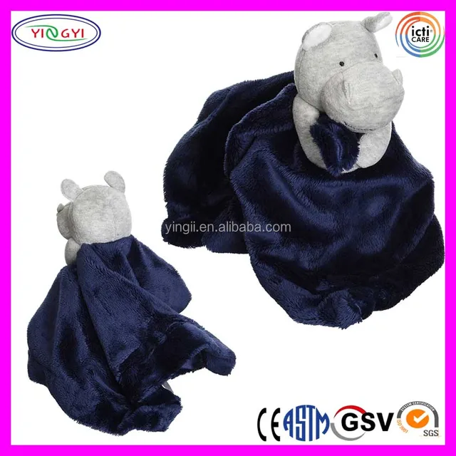 c664 plush toy blanket security animal hippo soft velboa