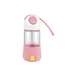 260ml Single wall custom glass water bottle borosilicate kids glass water bottle