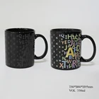 High quality black heat changing ceramic coffee mug
