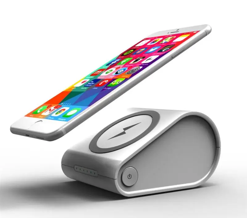 Bright luster qi charger galaxy s6 charger power bank with led charge indicator