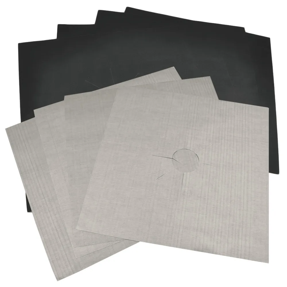 2016 Hot Sale Reusable Aluminum Foil 4pcs/lot Gas Stove Protectors Cover/Liner Reusable Non Stick Silicone Dishwasher Safe