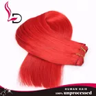 Unprocessed bright orange virgin brazilian hair weaving , Wholesale Pretty red orange human hair weaving