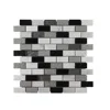 carrara++glass+basalt mixed finish brick msoaic tile
