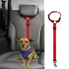 Dog Cat Safety Seat Belt Strap Car Headrest Restraint Adjustable Nylon Fabric Dog Restraints Vehicle Seatbelts Harness