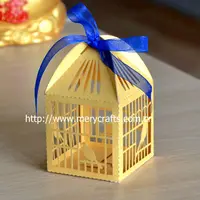 Laser Cut Paper Bird Cage Gold