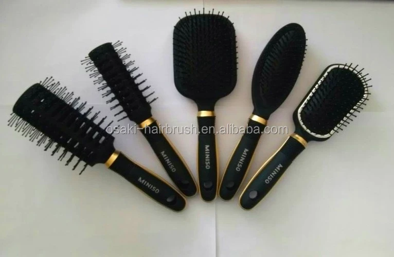 can print your logo hair brush with simple handle , nylon soft