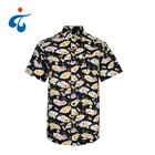Latest design funny casual short sleeve hawaii beach men shirt cotton printed