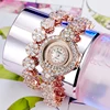 Clock Woman Watches Famous Luxury Brands 2017 Lady Watch Jewelry Cubic Zircon Women Wristwatch Rhinestone Xfcs Bracelet Watch