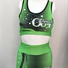 Customized cheerleading practice sports outfit crop top bra and shorts for cheerleader wear