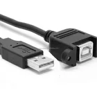 1m USB A Male to B Female panel mount + screw extension cable