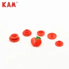 Custom colorful red apple OTS 100 4 part plastic snap button for baby romper clothes bag OEM ODM