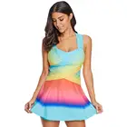 Conservative style women swimsuit Gradient two piece swimwear for women