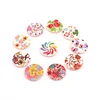 DIY Creative Children'S Clothes Snap Wood Buttons Fancy Printed Large Wooden Buttons