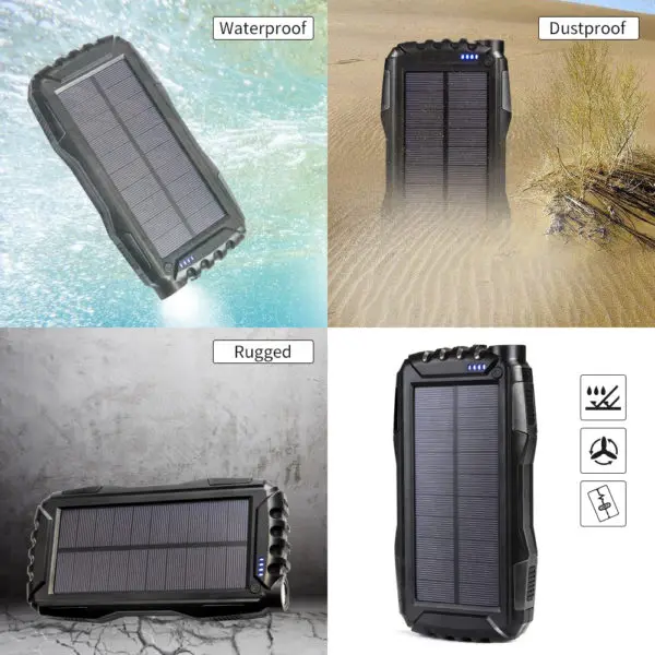 Outside Emergency Phone Charger 30000mah Monocrystalline Solar Power Bank Kit For Hiking - ANKUX.COM