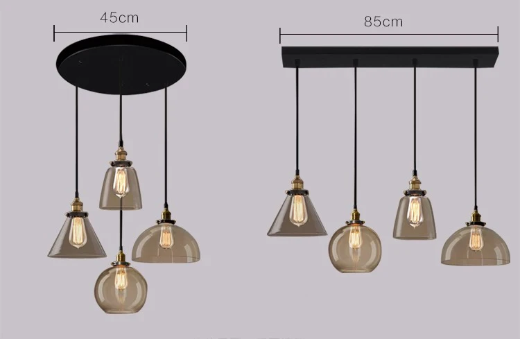 Artdecolite Modern Amber glass pendant lamp Restaurant Cafe Bar