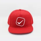 High quality red good shape 5 panel hat cap, design your own logo 3d embroidery flat bill snapback cap