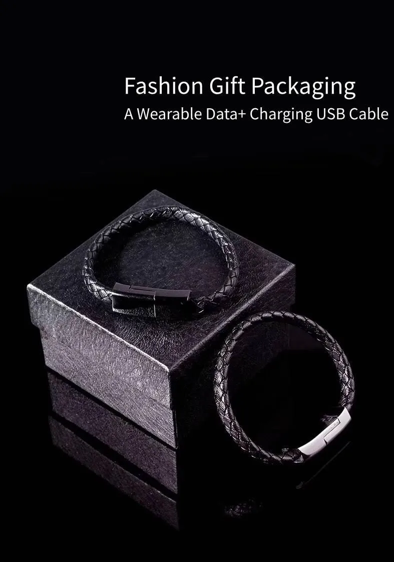 SKW High Quality Fashionable Leather Bracelet USB Charging Cable - ANKUX.COM
