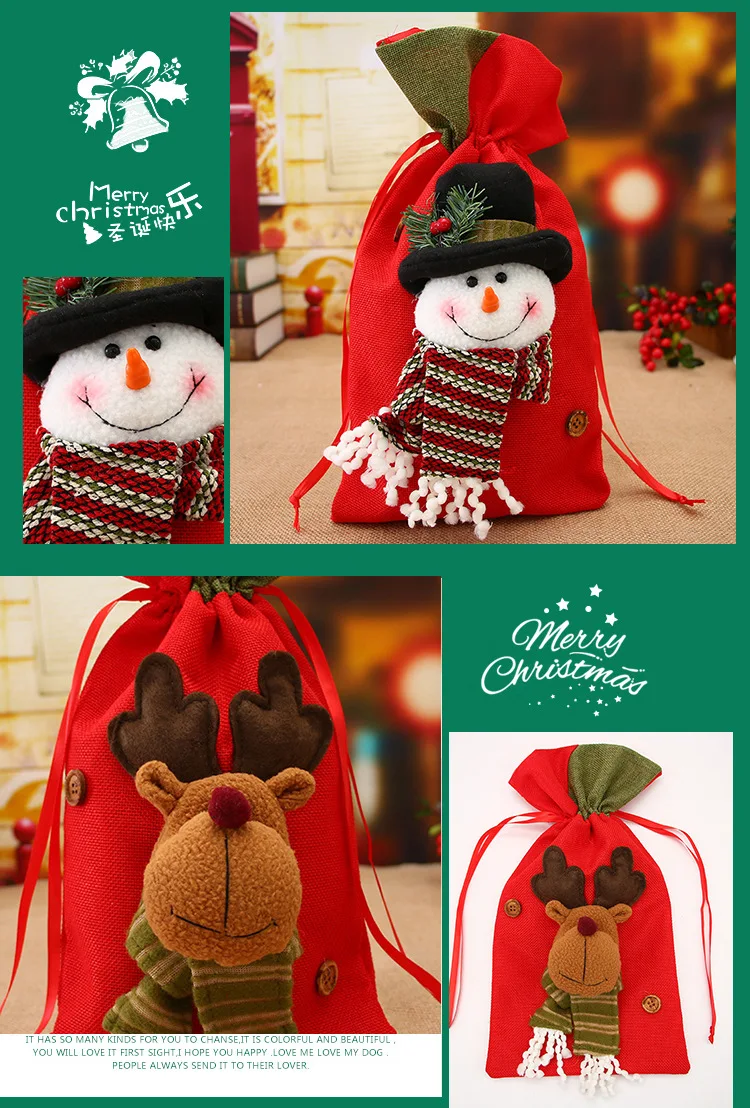 christmas snowman santa claus gifts handbag candy