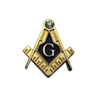 Wholesale compass and square with rhinestone G Masonic badge