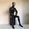 fashion design black sitting down suits male mannequins