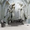Custom 3D Decor Murals Wallpaper European Style 3D Stereo Angel Sculpture Photo Wall Cloth Living Room Bedroom Wall Mural