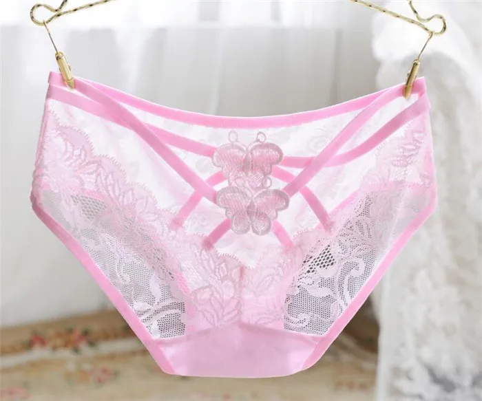 Special Design Panty With Back Butterfly Embroidery Ladies Sexy Fancy Panty Thong Soft High 6879