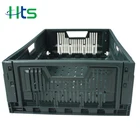 Food grade vegetable stackable folding plastic crate for sale