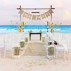 Best burlap flag party latter banner decoration favor supplies Wedding