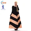 Zakiyyah MD Z008 Islamic Clothing Muslim Girls Abaya Egypt Long Sleeve Dress With Stripe Pattern