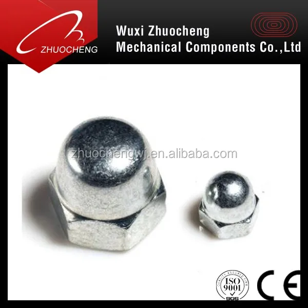  DIN1587 carbon steel grade 4 6 8 10 12 zinc plated hexagon dome nut cap