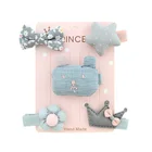 fashion girls hair bow flower 5 pcs set Hair Clip baby princess hair accessories gift set