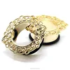Gold titanium filigree tribal ear tunnel plugs gauges earring body piercing jewelry
