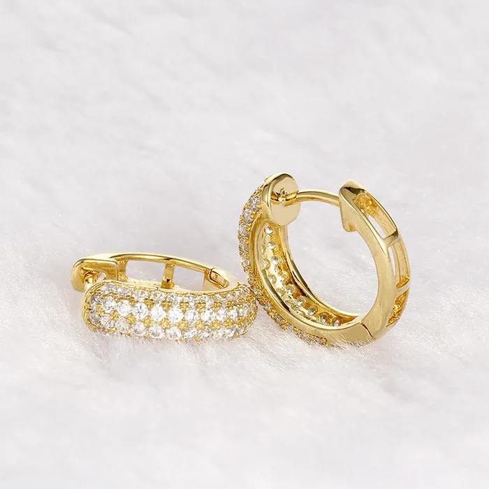 18K Gold Plated 925 Sterling Silver Drop and Stud Earrings with Cubic Zirconia for Weddings Parties and Gifts