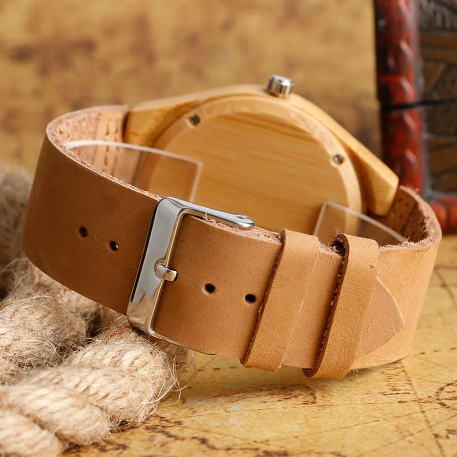 High Fashion Bamboo Natural Wood Watches Deer Moose Head Brown Standard Men Dress Watch Analog Round Clock Gift 2017 (34)