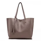 Women Fashion Genuine Leather Cheap Shoulder Bags Tassel Tote Bag