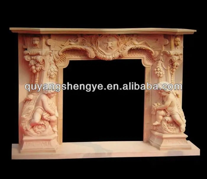 antiquate marble fireplace mantel