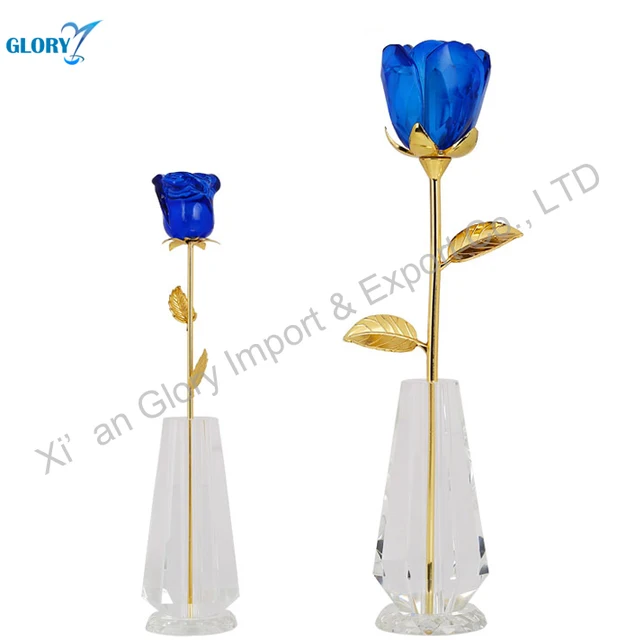 hot sale clear crystal rose flower gifts for wedding