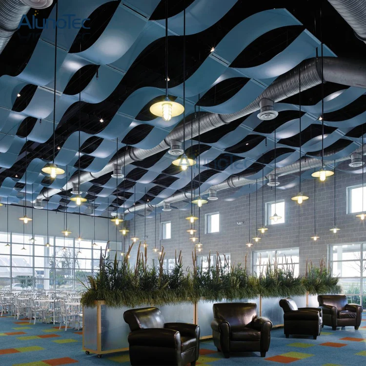 Wavy Design Aluminium Metal Ceiling Panels For Interior Decor