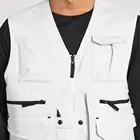 fashion wholesale custom white cargo utility biker vest with many pockets