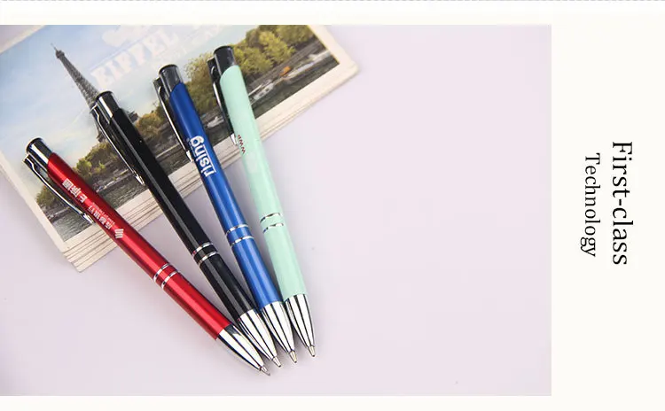 Promotional ballpoint pen with custom logo advertising personalized twist metal ball pen