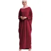 New Trendy Modest Dubai Abaya Umbrella Purple Flower Embroidery Mesh Woman Islamic Muslim Wedding 2015 Maxi Kaftan Dress India