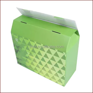 withe corrugated paper ribbon handle gift box