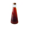 Unique shaped 350ml 12oz empty juice glass bottle for beverage milk tea wooden cork lid